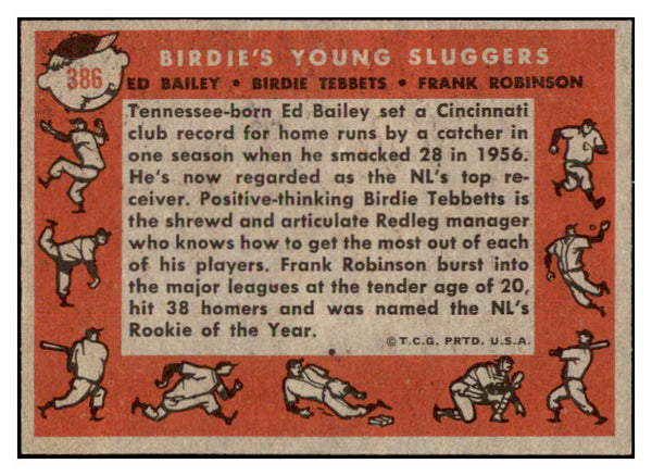 1958 Topps Baseball #386 Frank Robinson Ed Bailey EX-MT 529082