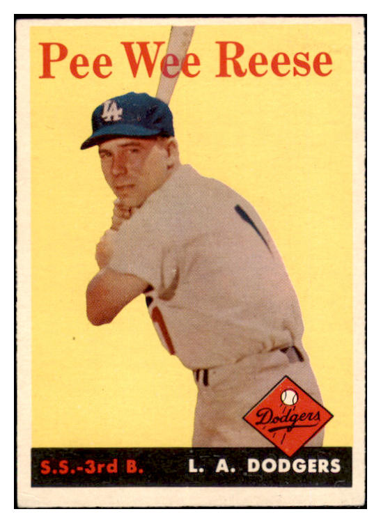 1958 Topps Baseball #375 Pee Wee Reese Dodgers EX-MT 529084