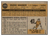 1960 Topps Baseball #493 Duke Snider Dodgers VG-EX 529103