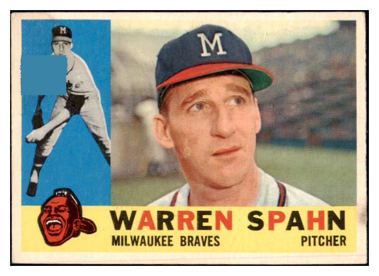 1960 Topps Baseball #445 Warren Spahn Braves VG-EX 529108