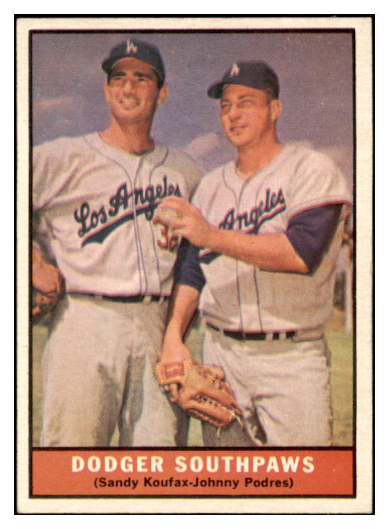 1961 Topps Baseball #207 Sandy Koufax Johnny Podres EX-MT 529119