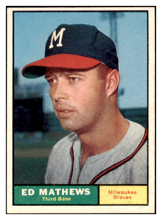 1961 Topps Baseball #120 Eddie Mathews Braves EX-MT 529128