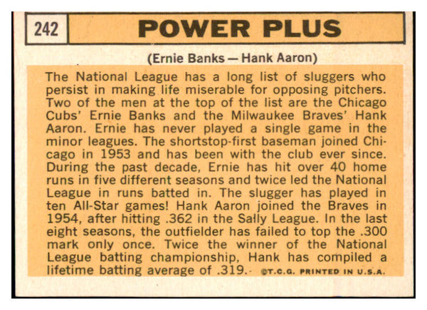 1963 Topps Baseball #242 Hank Aaron Ernie Banks EX-MT 529173