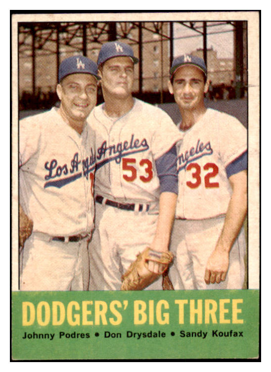1963 Topps Baseball #412 Sandy Koufax Don Drysdale EX-MT 529186