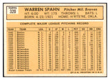 1963 Topps Baseball #320 Warren Spahn Braves EX-MT 529189