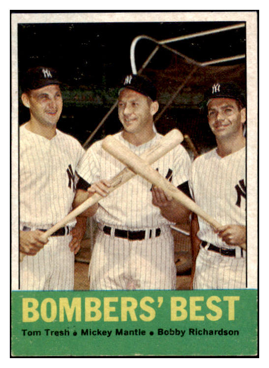 1963 Topps Baseball #173 Mickey Mantle Bobby Richardson EX-MT 529193