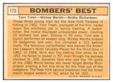 1963 Topps Baseball #173 Mickey Mantle Bobby Richardson EX-MT 529193