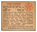 1950 Bowman Baseball #217 Casey Stengel Yankees EX 529255