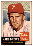 1953 Topps Baseball #059 Karl Drews Phillies EX-MT 529305