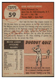 1953 Topps Baseball #059 Karl Drews Phillies EX-MT 529305