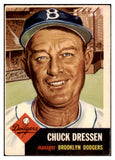 1953 Topps Baseball #050 Chuck Dressen Dodgers EX-MT 529306