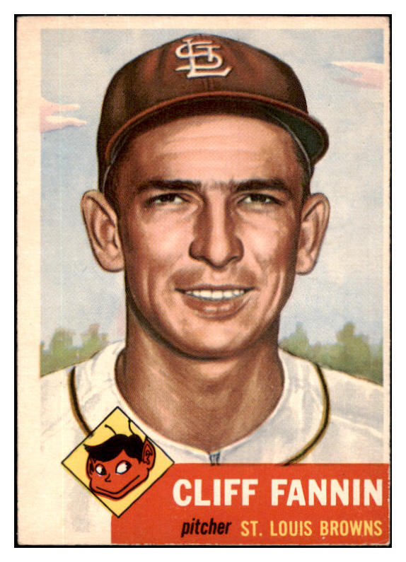 1953 Topps Baseball #203 Cliff Fannin Browns EX+/EX-MT 529326