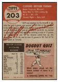 1953 Topps Baseball #203 Cliff Fannin Browns EX+/EX-MT 529326