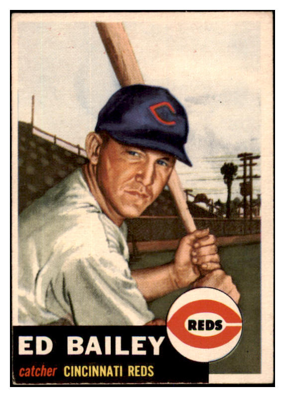 1953 Topps Baseball #206 Ed Bailey Reds EX+/EX-MT 529327