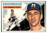 1956 Topps Baseball #010 Warren Spahn Braves EX+/EX-MT White 529328