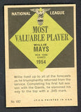1961 Topps Baseball #482 Willie Mays MVP Giants NR-MT 529335