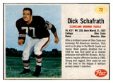 1962 Post Football #072 Dick Schafrath Browns EX-MT 529373