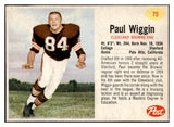 1962 Post Football #075 Paul Wiggin Browns EX-MT 529375