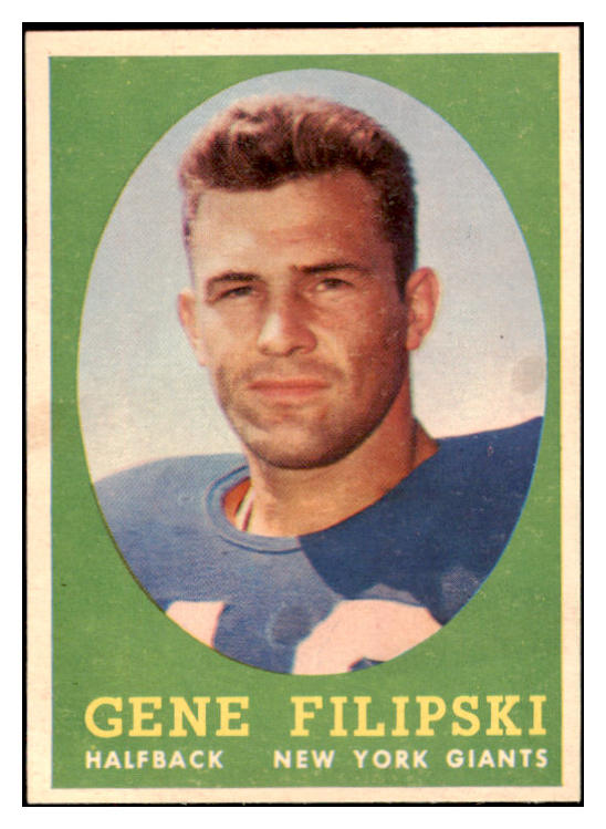 1958 Topps Football #001 Gene Filipski Giants NR-MT 529454