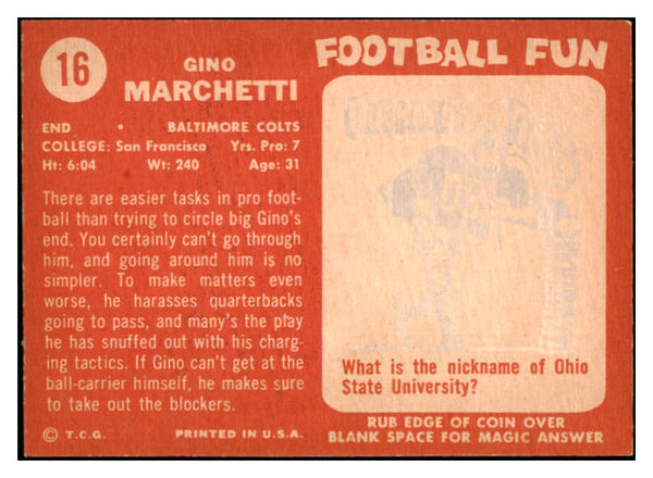1958 Topps Football #016 Gino Marchetti Colts NR-MT 529460