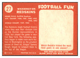 1958 Topps Football #027 Washington Redskins Team NR-MT 529464
