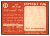 1958 Topps Football #034 Sam Baker Washington NR-MT 529468