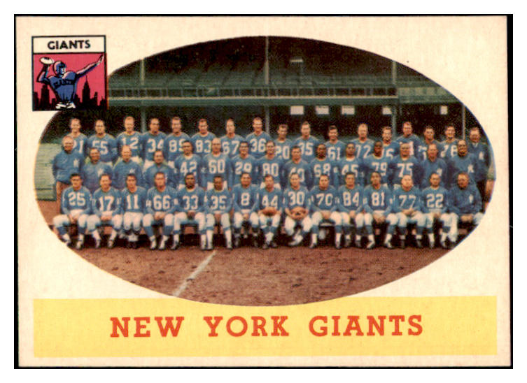 1958 Topps Football #061 New York Giants Team NR-MT 529487