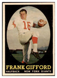 1958 Topps Football #073 Frank Gifford Giants NR-MT 529495