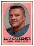 1958 Topps Football #081 Lou Creekmur Lions NR-MT 529501