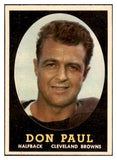 1958 Topps Football #091 Don Paul Browns NR-MT 529506