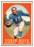 1958 Topps Football #094 Tobin Rote Lions EX-MT 529508