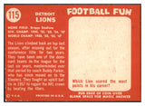 1958 Topps Football #115 Detroit Lions Team NR-MT 529523