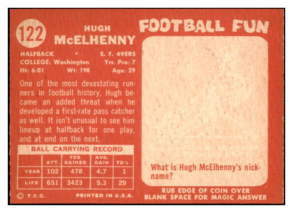 1958 Topps Football #122 Hugh McElhenny 49ers NR-MT 529526