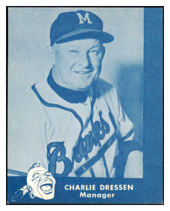 1960 Lake To Lake Charlie Dressen Braves EX-MT 529545