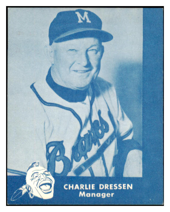 1960 Lake To Lake Charlie Dressen Braves EX-MT 529546