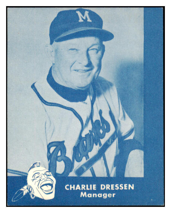 1960 Lake To Lake Charlie Dressen Braves EX-MT 529548