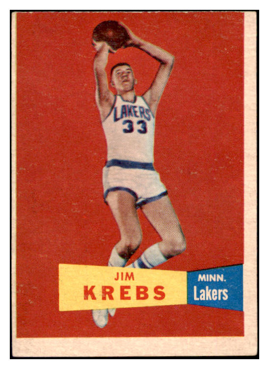 1957 Topps Basketball #025 Jim Krebs Lakers VG-EX 529631