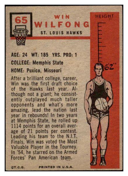 1957 Topps Basketball #065 Win Wilfong Hawks EX-MT 529663
