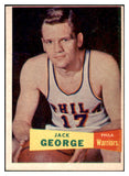 1957 Topps Basketball #067 Jack George Warriors EX 529665