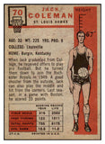 1957 Topps Basketball #070 Jack Coleman Hawks EX-MT 529669