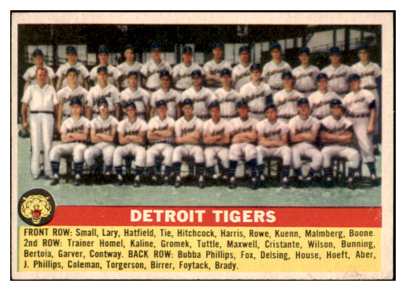1956 Topps Baseball #213 Detroit Tigers Team EX-MT 529680