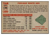 1956 Topps Baseball #188 Chicago White Sox Team EX-MT 529681