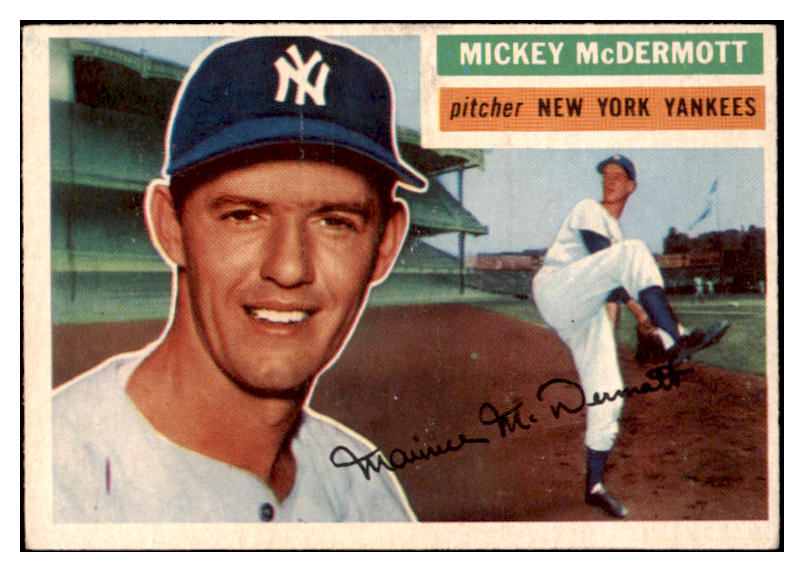 1956 Topps Baseball #340 Mickey McDermott Yankees EX-MT 529692