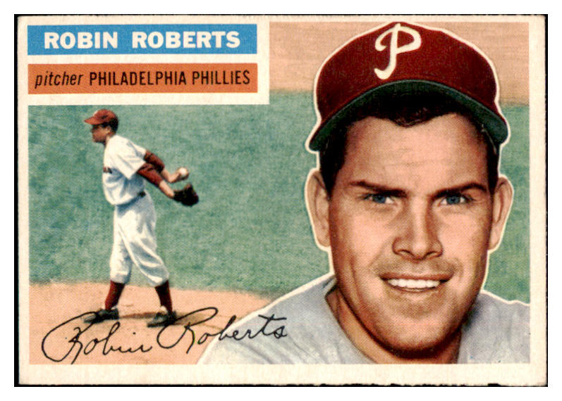 1956 Topps Baseball #180 Robin Roberts Phillies EX-MT Gray 529694