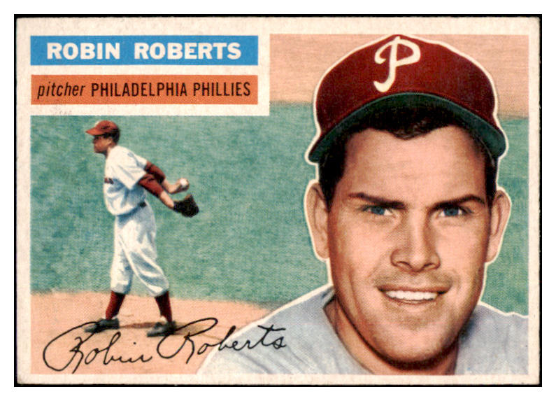 1956 Topps Baseball #180 Robin Roberts Phillies EX-MT Gray 529699