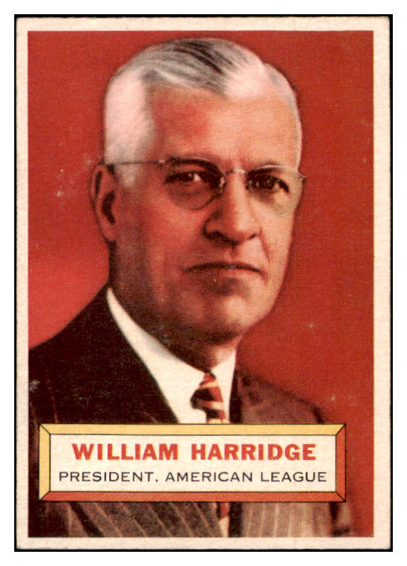 1956 Topps Baseball #001 Warren Harridge President EX-MT White 529701
