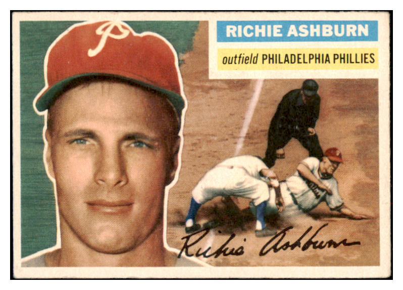 1956 Topps Baseball #120 Richie Ashburn Phillies EX-MT Gray 529703