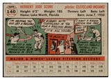 1956 Topps Baseball #140 Herb Score Indians EX-MT Gray 529704