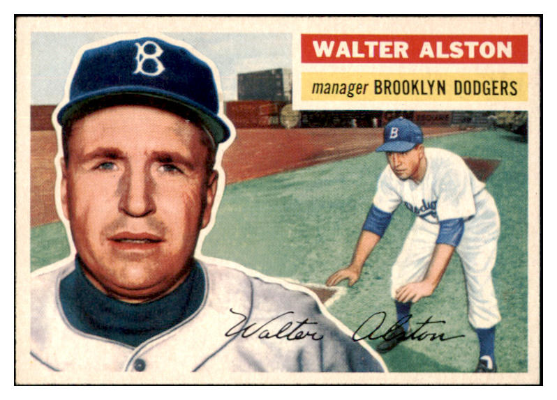 1956 Topps Baseball #008 Walter Alston Dodgers EX-MT Gray 529709