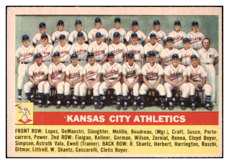 1956 Topps Baseball #236 Kansas City A's Team EX-MT 529719